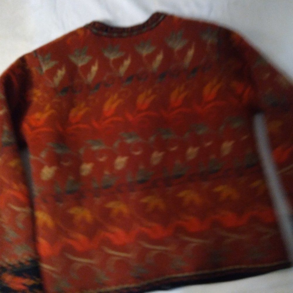 VTG Nomadic Traders Wool Floral Pattern Sweater - Picture 4 of 6